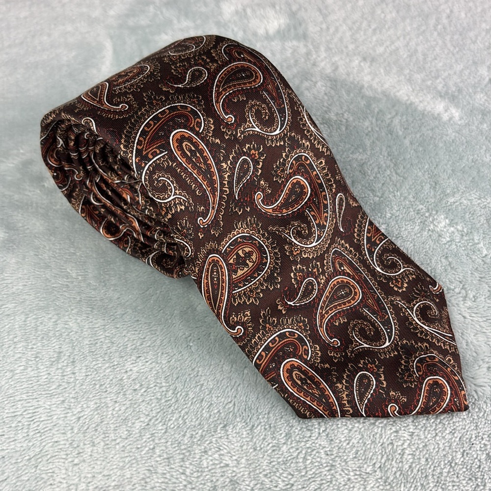 Dior Men's Brown Paisley Tie Vintage